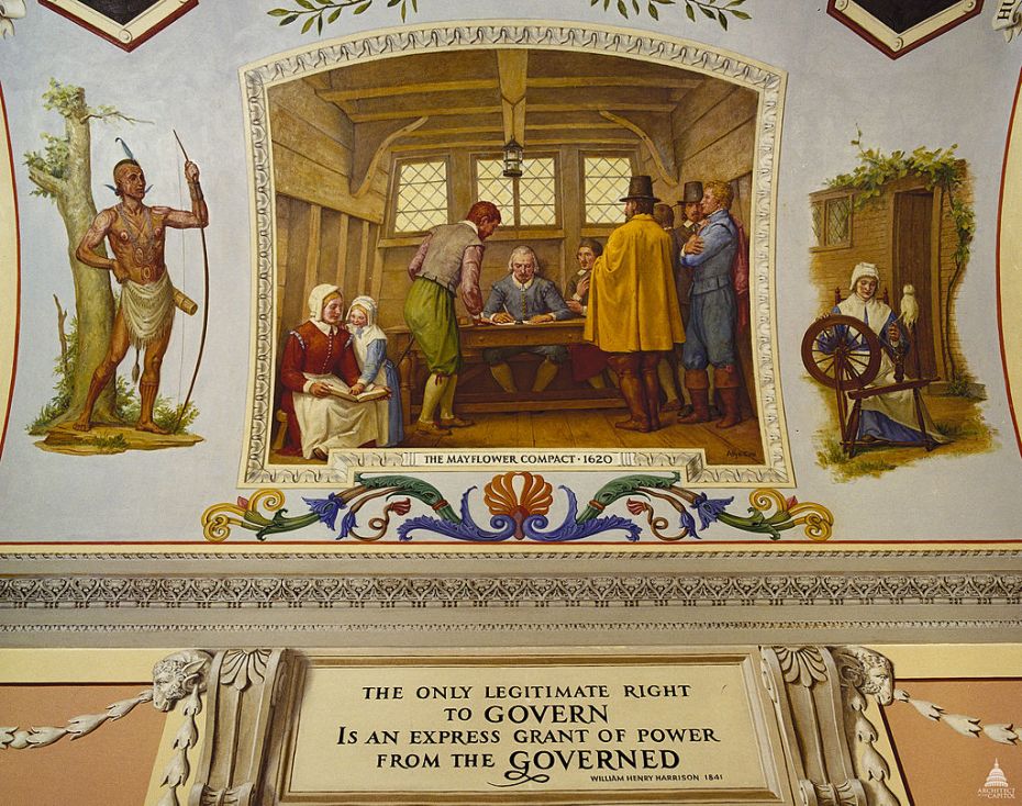 Signing the Mayflower Compact, 1620 (Architect of the Capitol)